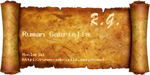 Ruman Gabriella névjegykártya